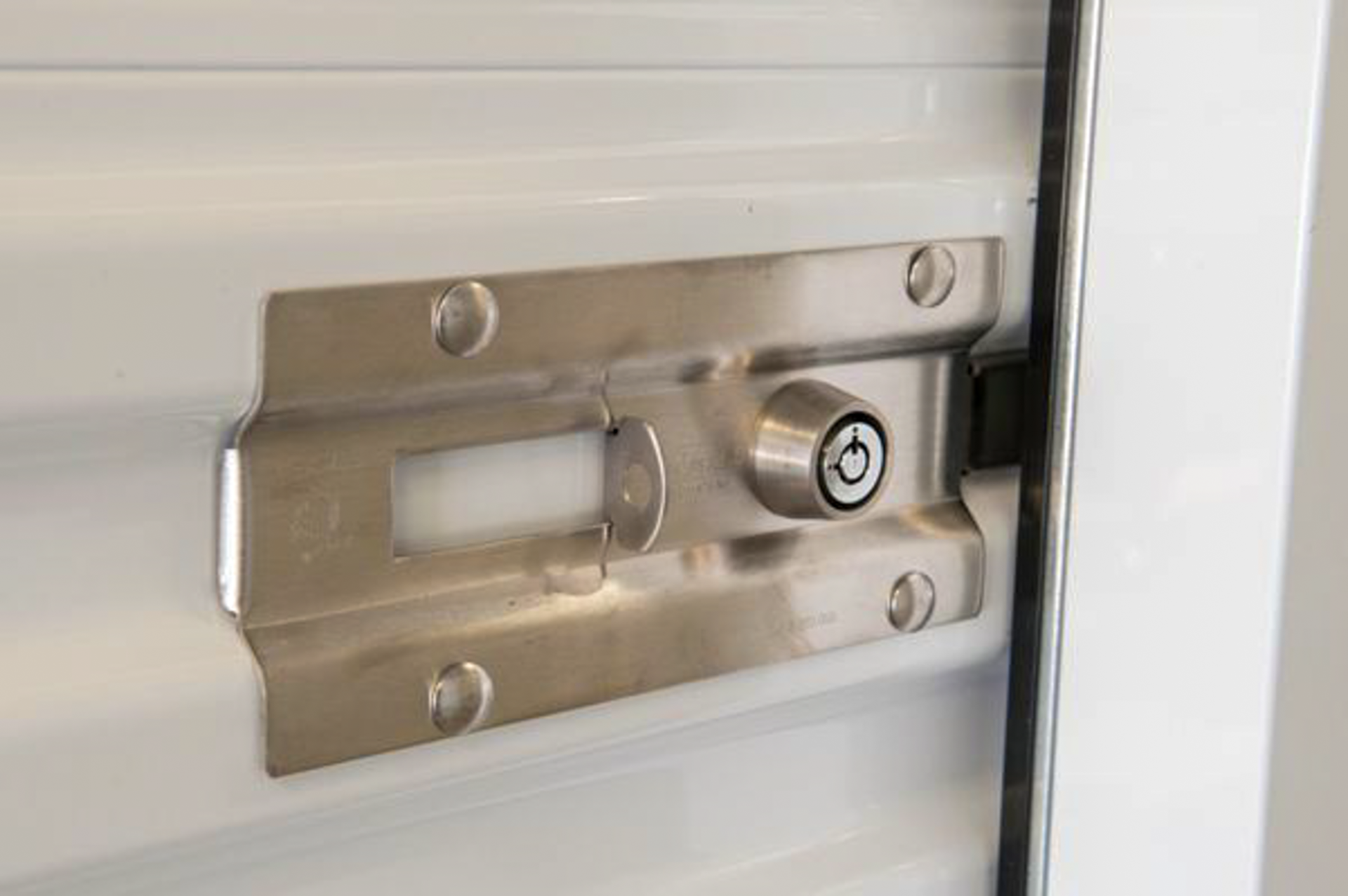 Close up of Noke Ion smart lock on a 4 Star General storage door